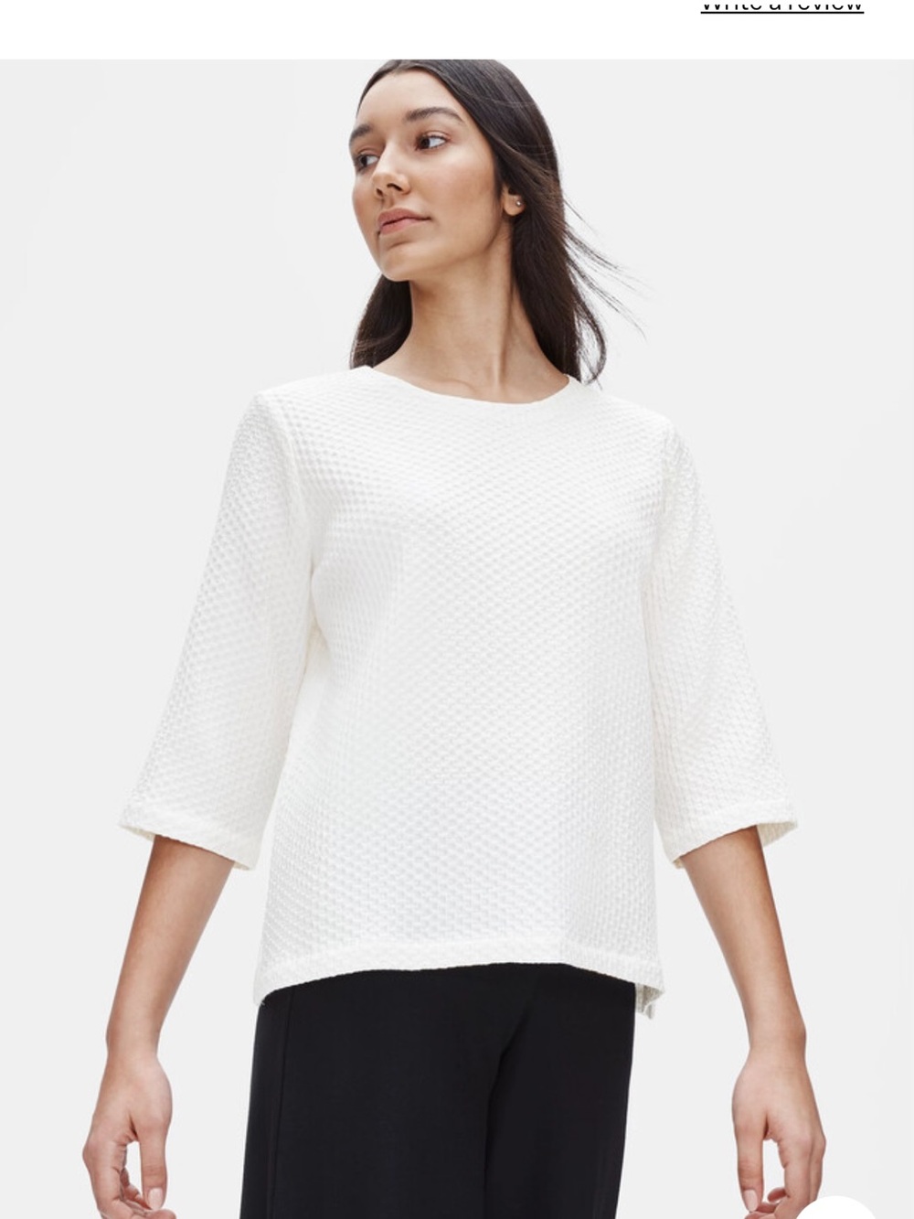 Eileen Fisher Organic Cotton Blend Textured Boxy Top NWT